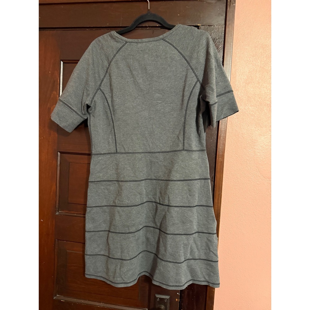 Athleta Womens Gray Short Sleeve Zip Pocket Active Dress Style 918982 Size L - Picture 5 of 5